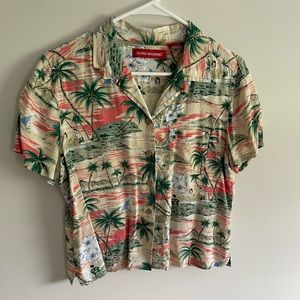 Thrifted Cropped Hawaiian Shirt